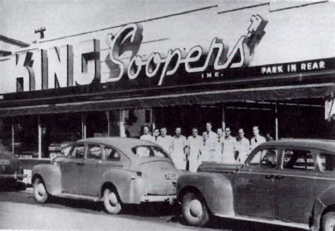 One of the first King Soopers grocery stores, with their crew in front of the Arvada store in ...