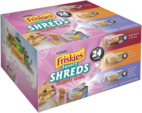 Friskies Savory Shreds Variety Pack Cat Food 24-5.5 oz. Cans