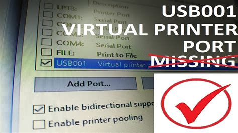 Fix USB001 printer port missing in Windows 10W10 में गायब USB001 ...