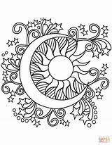 Pop Art Sun Moon And Stars coloring Page  Free Printable Coloring Pages sketch template