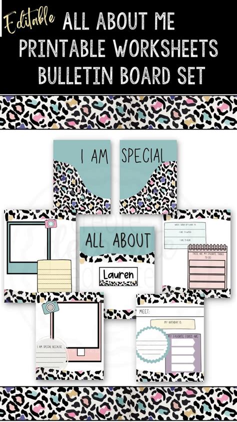 Worksheet On All About Me | Printable | Bulletin Board Set | All About ...