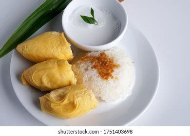 Pulut Durian Glutinous Sticky Rice Durian Stock Photo 1751403698 ...