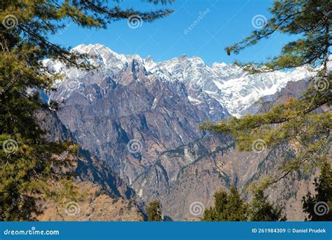 Himalaya, Panoramic View of Indian Himalayas Stock Image - Image of ...