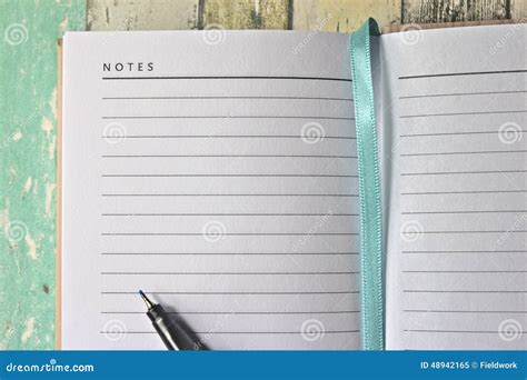 Blank diary page with pen. stock image. Image of page - 48942165