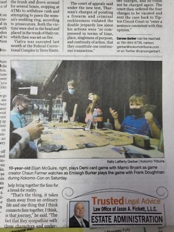 Kokomo Tribune featured my card game :) : r/kokomo