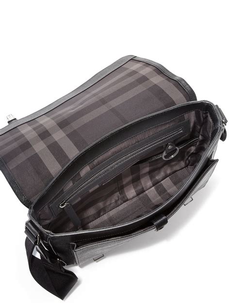 Burberry Ellison Leather Messenger Bag in Black for Men | Lyst