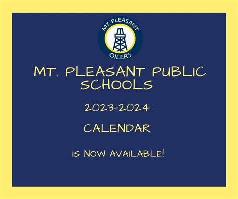 The 2023-2024 MPPS Calendar... - Mt Pleasant Public Schools