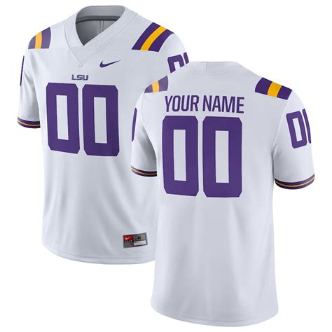 Nike LSU Tigers White 2018 Custom Game Jersey