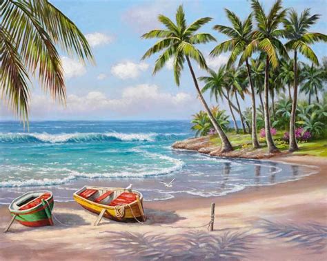 Desert Island | Beach painting, Canvas art painting, Seascape paintings