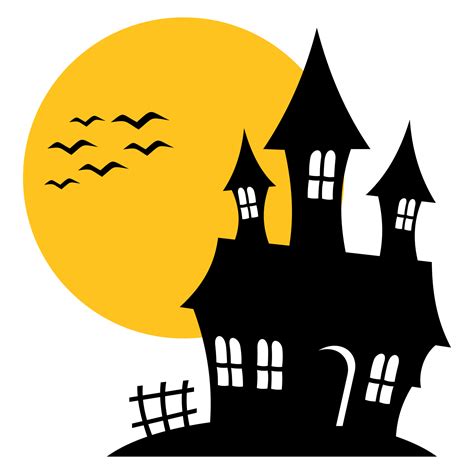 Haunted house silhouette - Download Free Vector At Shmector.com | Halloween silhouettes ...