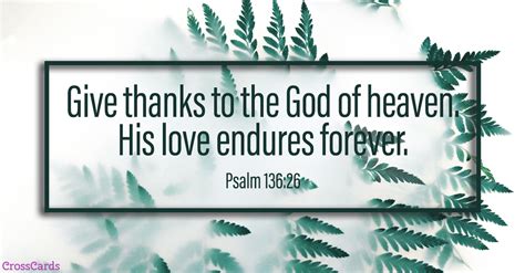 Free Psalm 136:26 - Give Thanks eCard - eMail Free Personalized Scripture Online