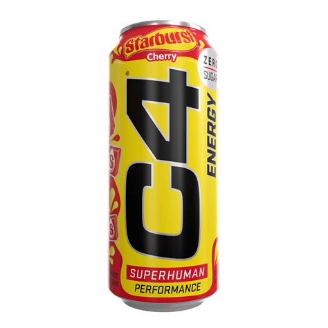 C4 Original Carbonated Zero Sugar Energy Drink, Starburst Cherry, 16 FL ...