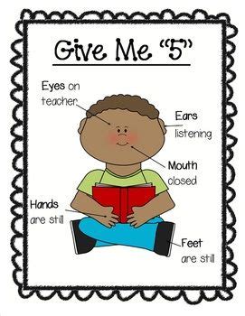 Give Me 5! Poster | Classroom behavior management, Classroom management ...