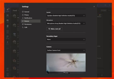 Microsoft Teams Test Camera