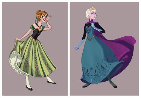 Elsa and Anna Coronation Dress by Limelight-Night on DeviantArt