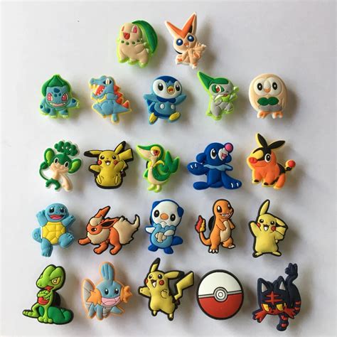 100pcs Pikachu Poke mon PVC Shoe Charms Shoe Buckle Accessories for ...