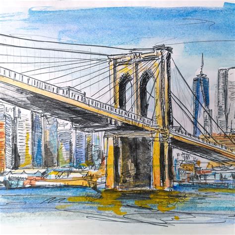 #10minsketchchallenge Day 9 - Brooklyn Bridge | Brooklyn bridge, Bridge ...