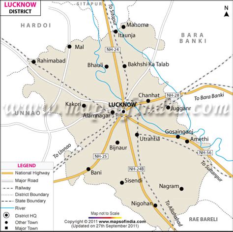 Road Map Of Lucknow City - Washington Map State