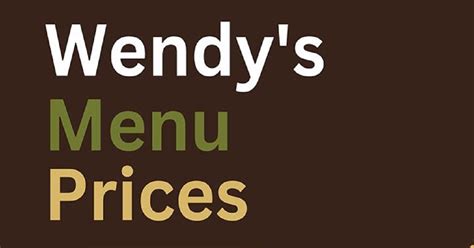 Wendy's Menu with Prices - Wendys Menu 2025