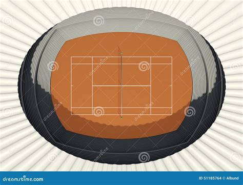 Clay Tennis Court in the Day Stock Illustration - Illustration of orange, background: 51185764