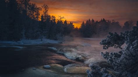 Dark Winter Lake Sunlight 4k Wallpaper,HD Nature Wallpapers,4k ...