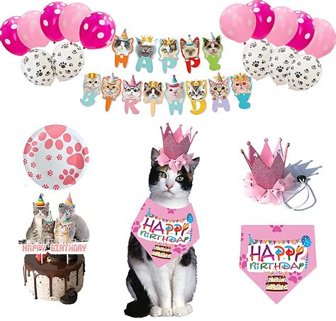 Cat Theme Birthday Party Supplies, Cat Party Decorations Set include ...