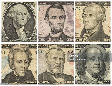 President Portraits On Dollar Bills Stock Photo - Download Image Now - President, Currency, US ...