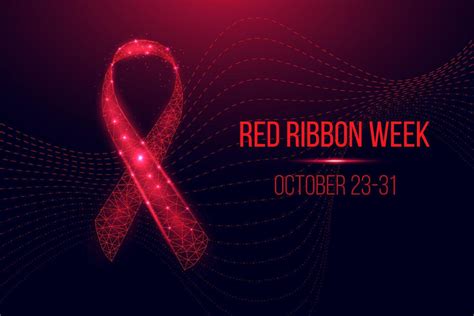 Red ribbon week concept. Banner with red ribbon awareness and text. Vector illustration. 6763389 ...