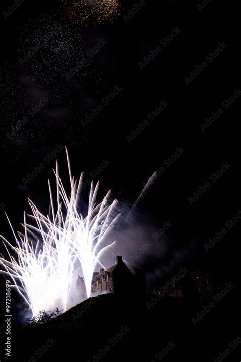 Edinburgh Castle New Year's Eve fireworks Stock Photo | Adobe Stock