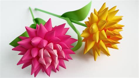 🌺3D PAPER FLOWERS making! 🌺 Origami Flower DIY - YouTube