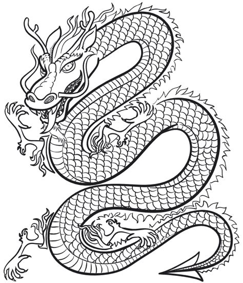 Coloriage du dragon chinois | MOMES