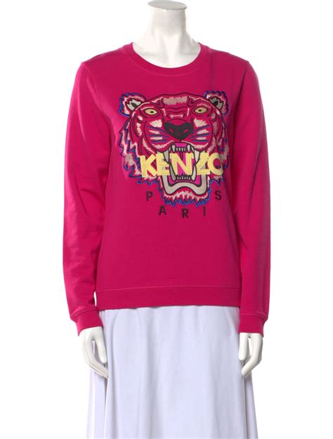 Kenzo Graphic Print Crew Neck Sweatshirt - Pink Tops, Clothing ...