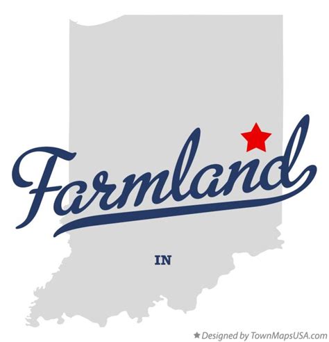 Map of Farmland, IN, Indiana