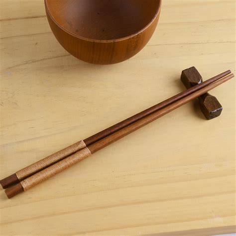 Handmade Natural Wooden Chopsticks Value Gift Retro Household Tableware Chinese Long Chopsticks ...