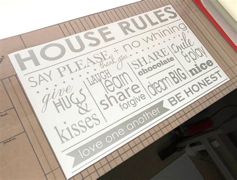 House Rules Vinyl Wall Sticker ( FREE application tool )