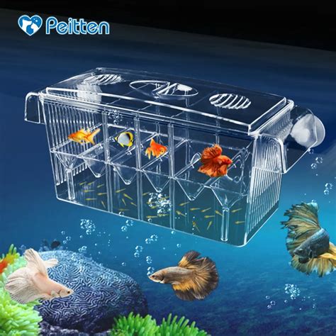 High Transparent Self Floating Multi Function Fish Hatchery Box Double Layer Fish Tank Breeding ...