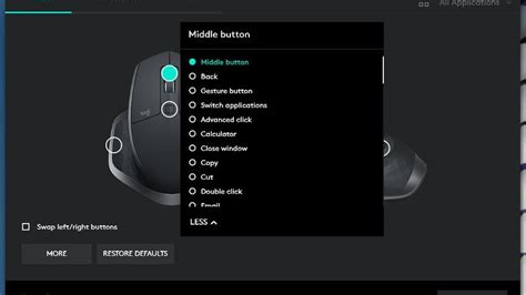 Logitech Options: Customisation of Logitech mouse or keyboard settings, device information ...