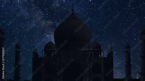 Taj Mahal night time lapse Stock Video | Adobe Stock