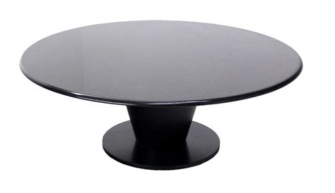 Apollo Woodworking Large Round Black Granite Coffee Table | From a unique collection of antique ...