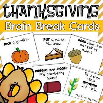 Thanksgiving Brain Breaks by The Blooming Mind | TpT