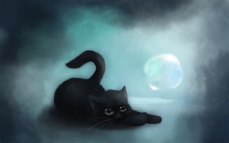 Black Cat Wallpaper Drawings - WallpaperSafari