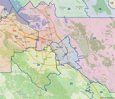 Map of San Jose Assembly Districts 2016