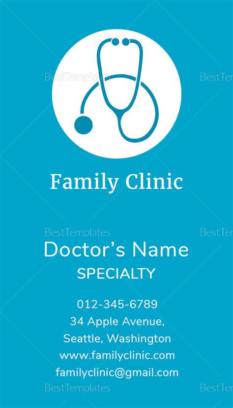 Doctor Business Card Template in PSD, Word, Publisher, Illustrator, InDesign