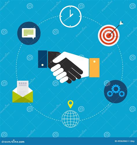 Flat Design of Handshake by Businessmen Stock Vector - Illustration of work, business: 49362063