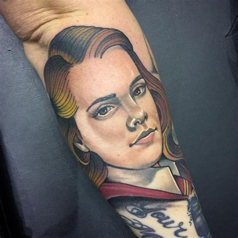 Harry Potter movie themed colored forearm tattoo of Hermione Granger portrait - Tattooimages.biz