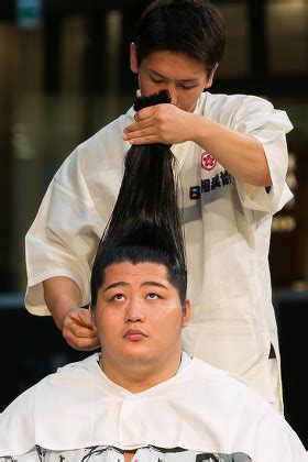 Coiffeur Dresses Sumo Wrestlers Hair Editorial Stock Photo - Stock ...