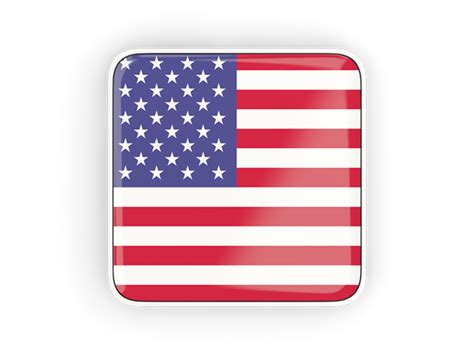 Square icon with frame. Illustration of flag of United States of America