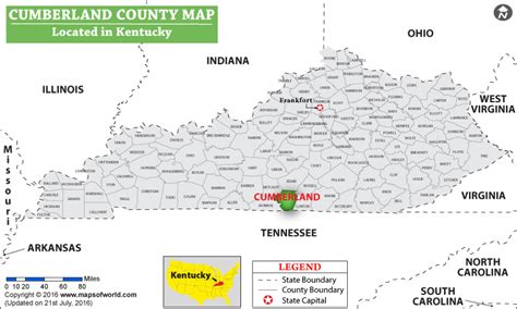 Cumberland County Map, Kentucky