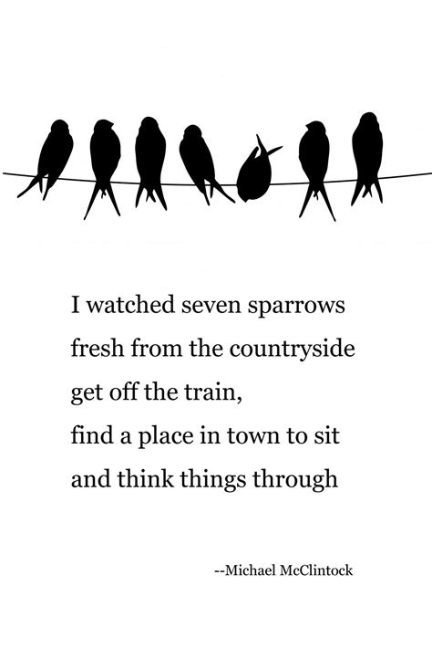 Tanka poem: I watched seven sparrows-- by Michael McClintock. | Poems ...