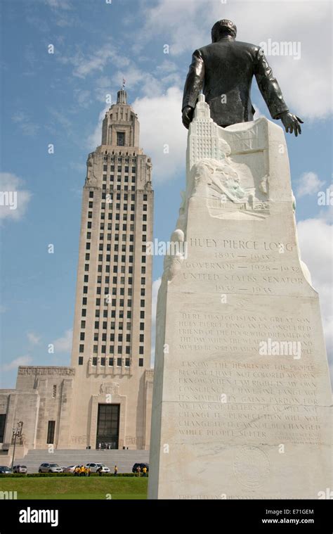 USA, Louisiana, Baton Rouge. Louisiana State Capitol building, art deco style with the Huey P ...